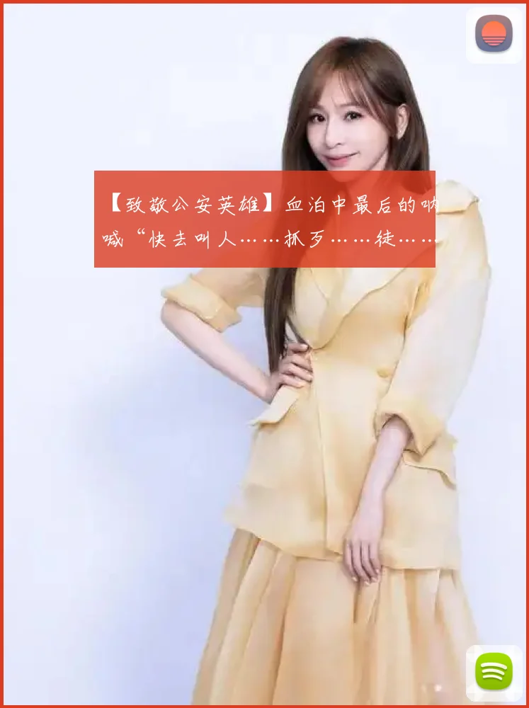 【致敬公安英雄】血泊中最后的呐喊“快去叫人……抓歹……徒……”